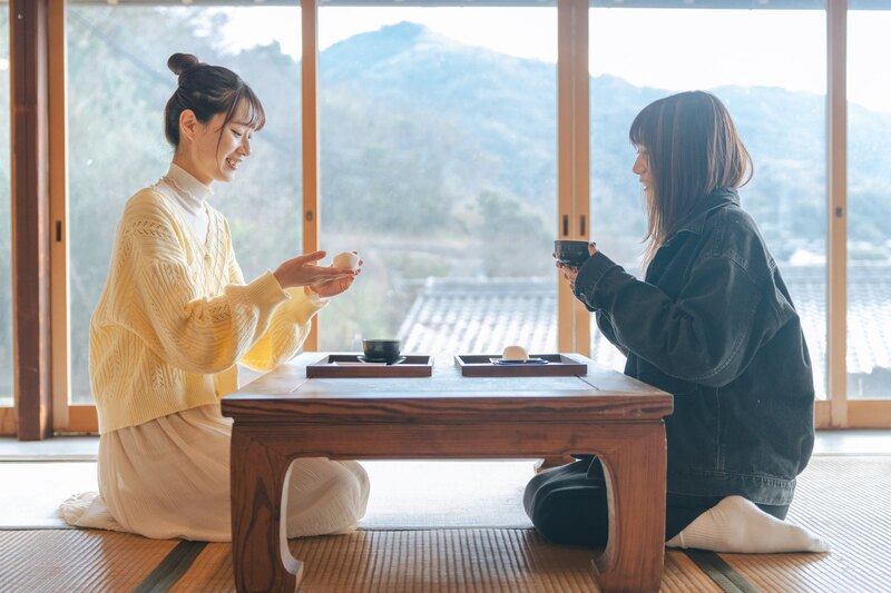 和室で瀬戸田の柑橘とお茶をゆっくり味わうひととき